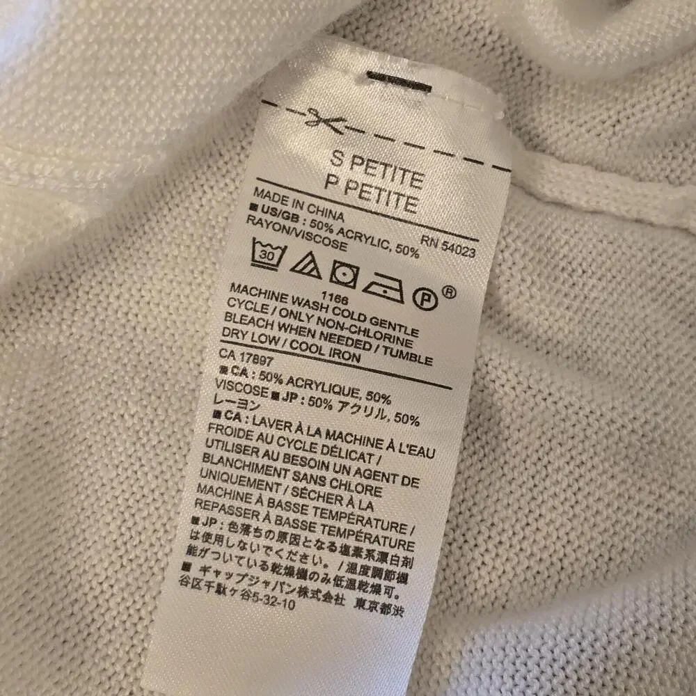 Banana Republic Women's Sweater Pullover 3/4 Sleeve White Size S Lightweight